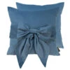 Velvet Bow Blue Cushion