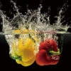 Peppers In Water Glass Wall Art