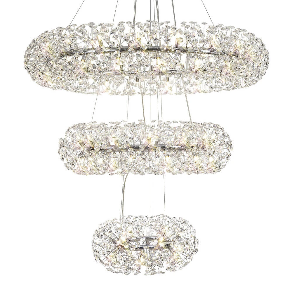 Avezza 3 Tiered Chrome Pendant Light 3 Avezza 3 Tiered Chrome Pendant Light - Image 3