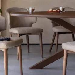 Hogarth Brown Oval Ash Wood Dining Table -Housingunits 13f60bd38a1da0d6080f0ddab410eac2