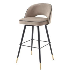 Eichholtz Cliff Set Of 2 Bar Stools In Savona Greige Velvet Fabric -Housingunits 1508dc8105e81a1bfab4f3ad621aa326