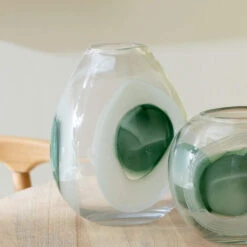 Lily Medium Green Glass Vase