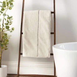 Cream Satin Stitch Hand Towel -Housingunits 1744f55f0d97cf3c5c9ec4daaa4dbf9a