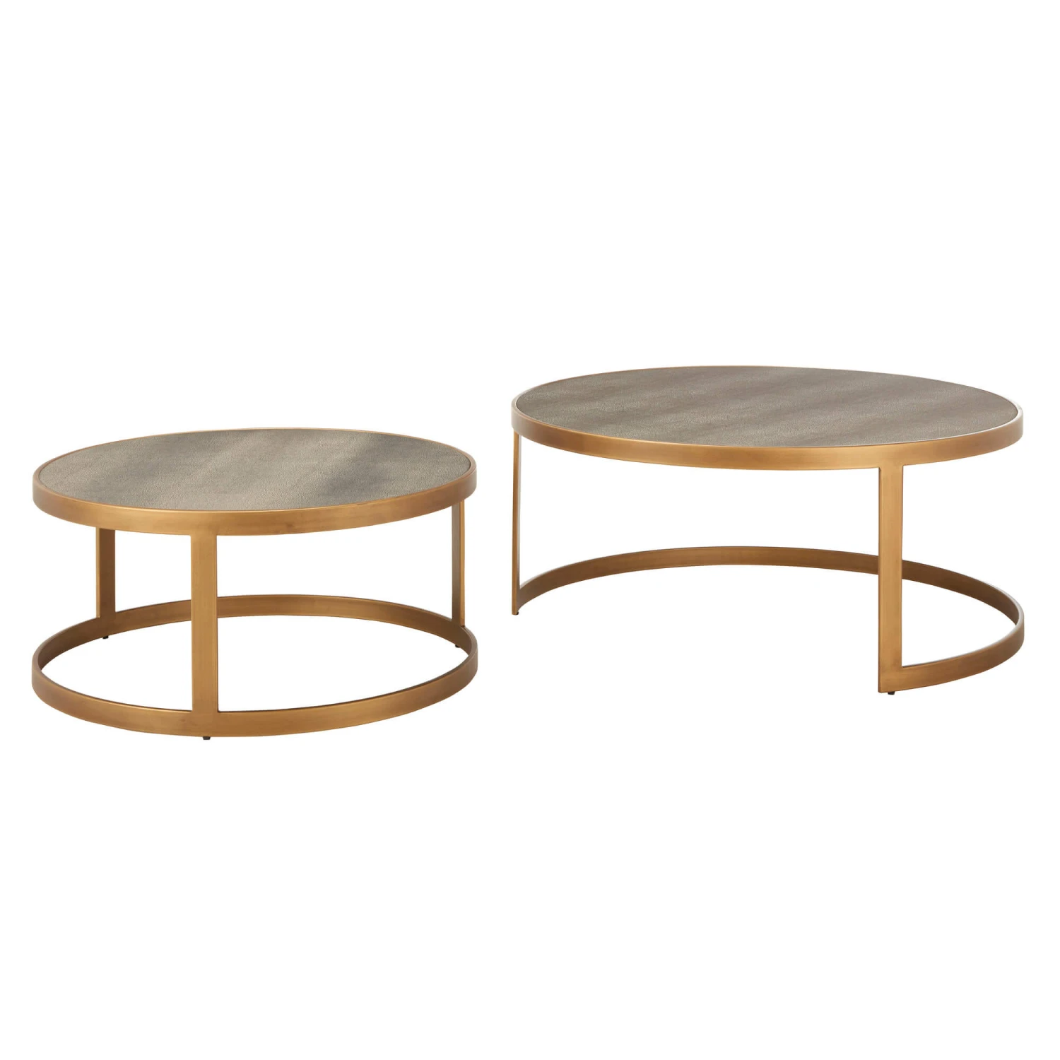 Stellar Set Of 2 Grey Shagreen Coffee Tables 4 Stellar Set Of 2 Grey Shagreen Coffee Tables - Image 4