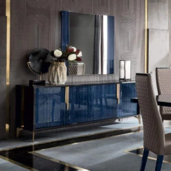 Celeste High Gloss Cobalt Blue 210cm 4 Door Sideboard -Housingunits 182249a63a67b4b0047b05c42772f9ac