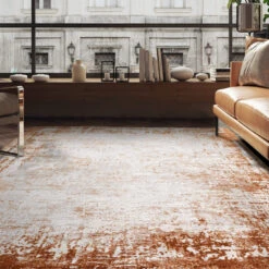 Kuza Terracotta Border 200x290cm Rug