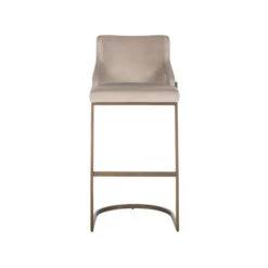 Bamaya Beige Velvet Bar Stool