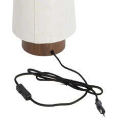 Howie Tall Conical Cream & Dark Wood 42cm Table Lamp -Housingunits 1b975fe566928374b8753fa1ca012bd0