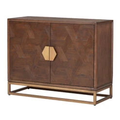 Olivia James Hemingway Mahogany Oak & Gold 2 Door Sideboard -Housingunits 1bc8a3d8e070b4deba07fdc7a55bd780