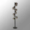Miyako Satin Black & Chrome 11 Light Floor Lamp