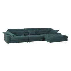 Solace Green Ribbed Fabric Corner Sofa -Housingunits 1c4515ad91556fb2356384c1f47fb32f