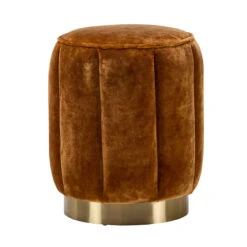 Duresta Cumulo Rembrandt Gold Ochre Velvet Fabric Small Footstool