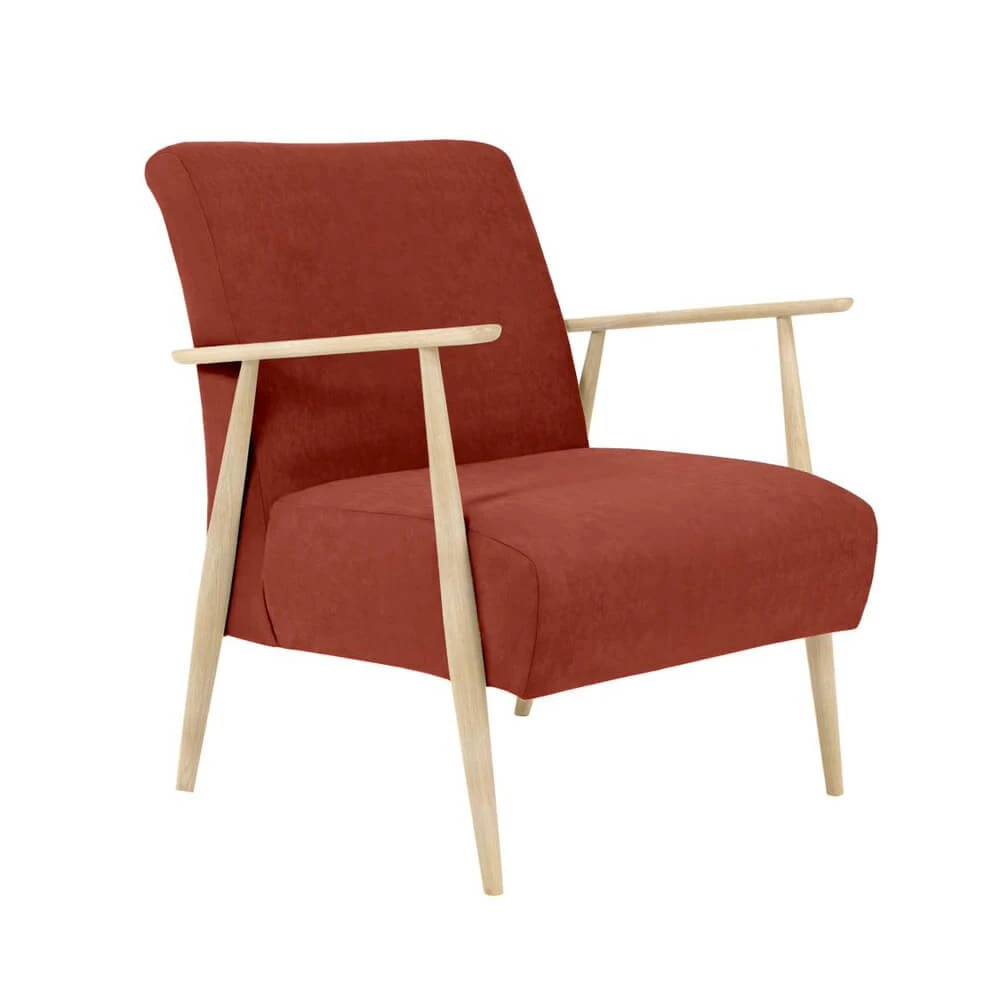 Ercol Marlia Red Velvet Accent Chair 1 Ercol Marlia Red Velvet Accent Chair