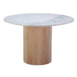 Rochelle 120cm Round Mango Wood & Marble Dining Table & 4 Larvik Natural Chairs 6 Rochelle 120cm Round Mango Wood & Marble Dining Table & 4 Larvik Natural Chairs -Housingunits 1d8704824f15dfcafa8701016c64b4c8