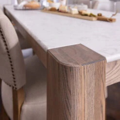 Tivoli Brushed Oak Dining Table With Marble Top -Housingunits 1debc523af9f36ee1ce933ad25514544 1