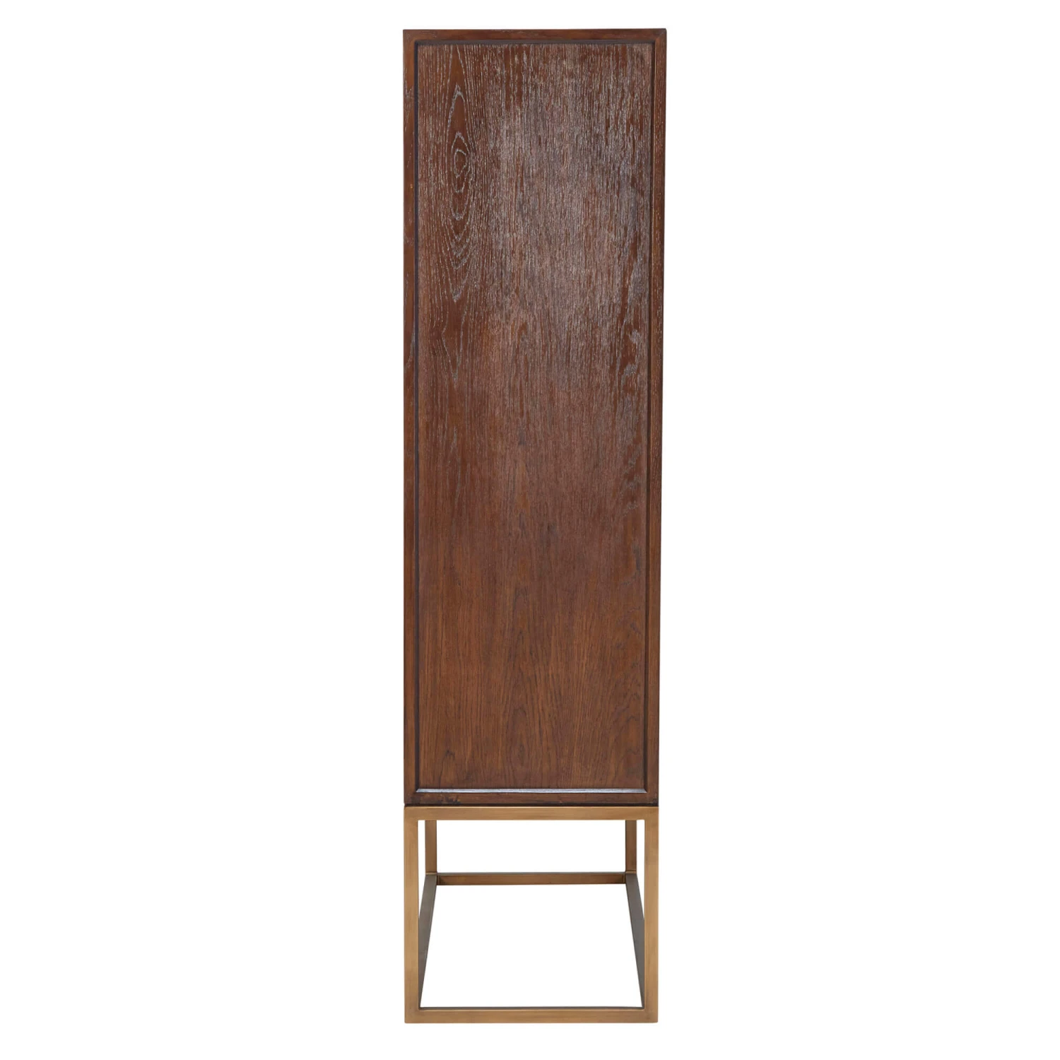 Olivia James Hemingway Mahogany Oak & Gold 2 Door Bar Cabinet 6 Olivia James Hemingway Mahogany Oak & Gold 2 Door Bar Cabinet - Image 6