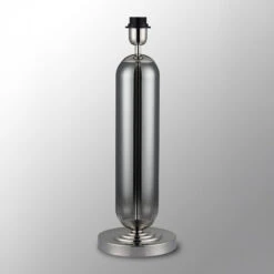 Ariah Polished Nickel & Smoked Fade Glass Tubular Table Lamp Base