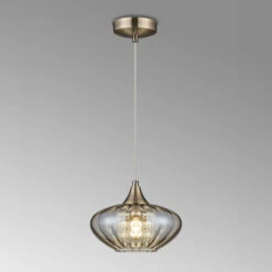 Jamie Antique Brass & Cognac Pendant Light