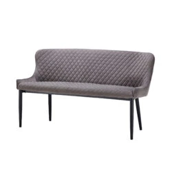 Bronx Grey Velvet Dining Bench