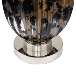Almond Ribbed Black & Gold Table Lamp With Taupe Shade -Housingunits 207cc5936e04cfd6311ffa3243eeae29