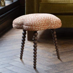 John Sankey Blossom Wiggle Ginger Fabric Footstool