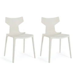 Kartell Set Of 2 RE White Dining Chairs