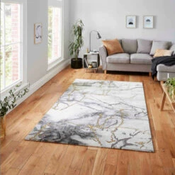 Craft Ivory & Gold Marble Rug Collection