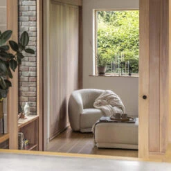 Aarhus Off White Textured Fabric Armchair -Housingunits 22f31badfb8228692ba5619903f12bfb