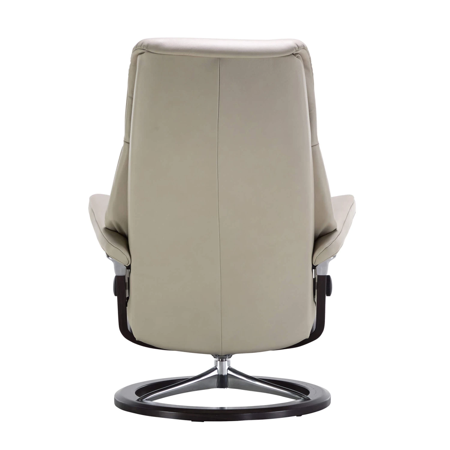 Stressless View Medium Leather Recliner Chair & Footstool In Velaro Light Grey With Wenge Signature Base 5 Stressless View Medium Leather Recliner Chair & Footstool In Velaro Light Grey With Wenge Signature Base - Image 5