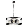 Alonza Matt Black 4 Light Pendant With Glass Shade
