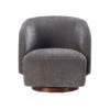 Elliot Swivel Armchair In Coal Amigo Dark Grey Fabric