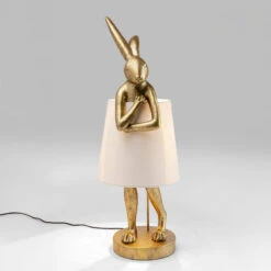 Gold Modest Rabbit 88cm Table Lamp With White Shade -Housingunits 25ff784e6fba14a7cf9d253f7c1e27c3