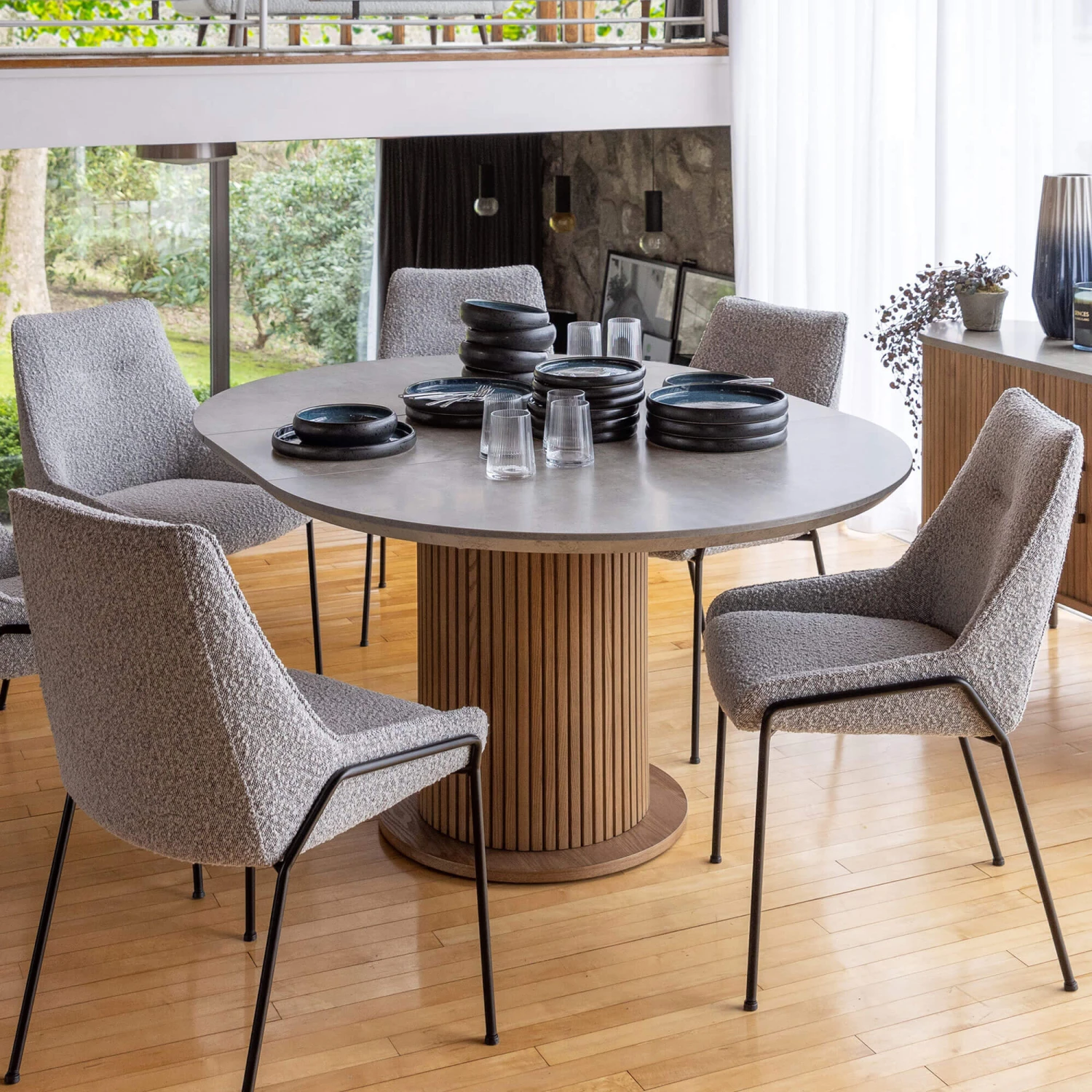 Ariana Round Concrete Effect Top Dining Table 1 Ariana Round Concrete Effect Top Dining Table
