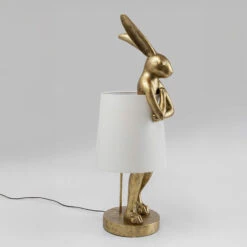 Gold Modest Rabbit 88cm Table Lamp With White Shade -Housingunits 26941f584fa77e29080bbe22044f97b7