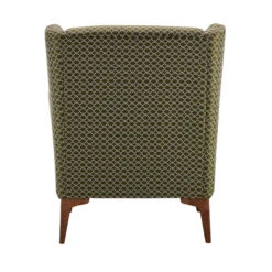 Harrison Olive Green Geometric Patterned Fabric Accent Chair -Housingunits 273fc4753d0b80cbb8f3fa4fe421113e