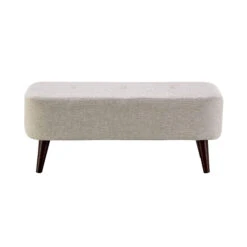 Ariana Natural Boucle Fabric Medium Bench Stool