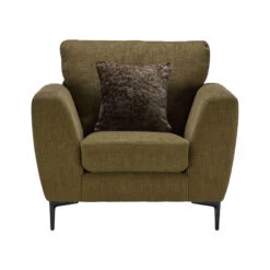Isabella Olive Green Fabric Armchair