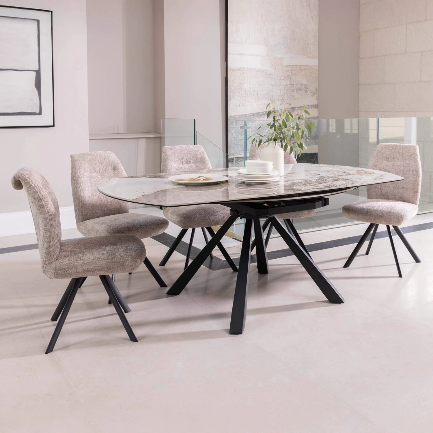 Fiora Casa Volari Round Ceramic Extending Dining Table 3 Fiora Casa Volari Round Ceramic Extending Dining Table - Image 3