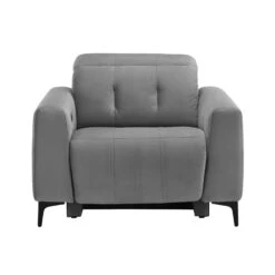 Frascati Misty Grey Fabric Power Recliner Armchair