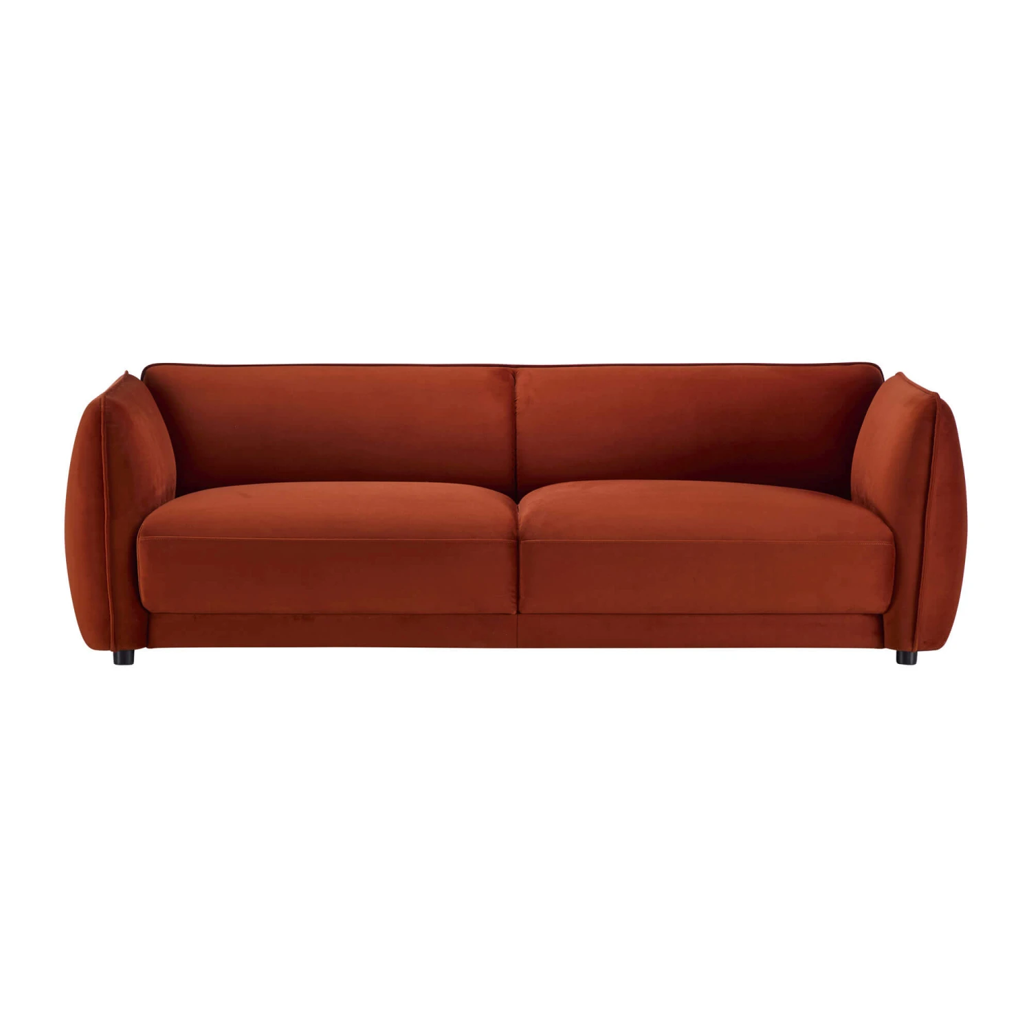 Glass House Thorne Rust Orange Fabric 3 Seater Sofa 2 Glass House Thorne Rust Orange Fabric 3 Seater Sofa - Image 2