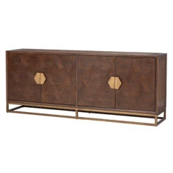 Olivia James Hemingway Mahogany Oak & Gold 4 Door Sideboard -Housingunits 287a15614c8e9a7a1be10b0f5c9baab8