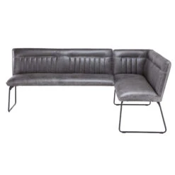 Clarence Grey Faux Leather Left-Hand Corner Dining Bench -Housingunits 2ab33179aa1a839f85c36f8a459d8e8e