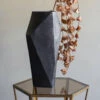 Faceted Charcoal Black Vase