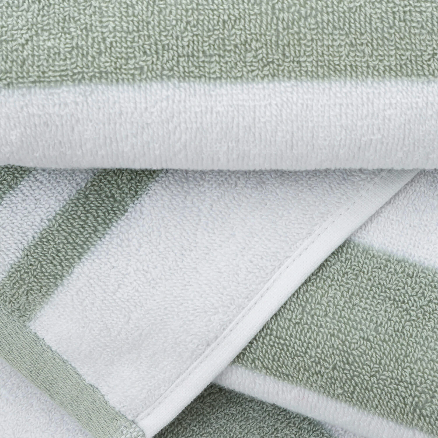 Reversible Stripe Sage Cotton Hand Towel 3 Reversible Stripe Sage Cotton Hand Towel - Image 3