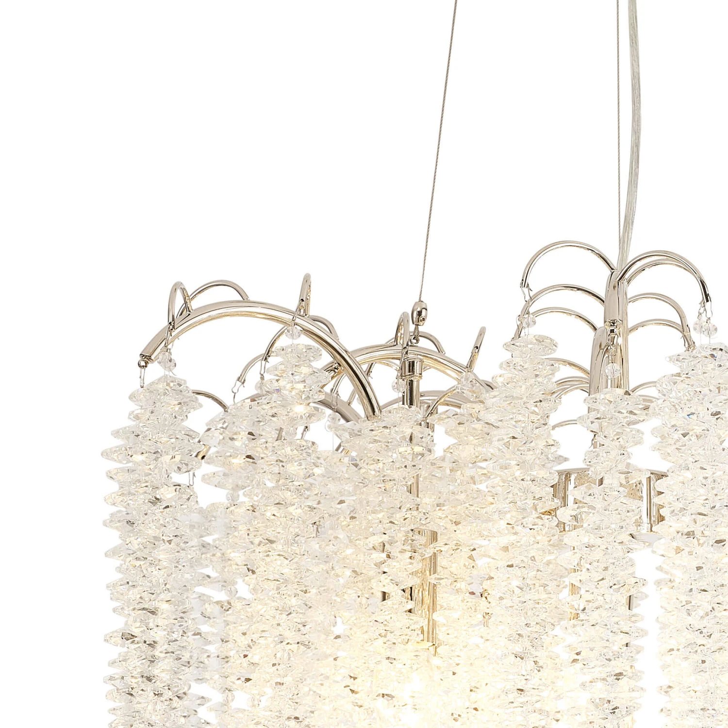 Wisteria Polished Nickel & Crystal 7 Light Pendant 3 Wisteria Polished Nickel & Crystal 7 Light Pendant - Image 3
