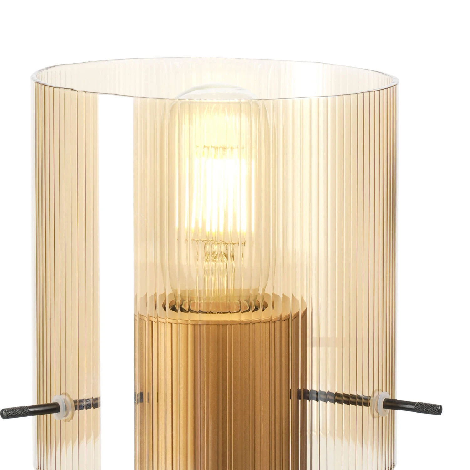 Lino Ribbed Light Gold & Amber Narrow Line Table Lamp 4 Lino Ribbed Light Gold & Amber Narrow Line Table Lamp - Image 4