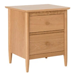 Ercol Teramo Oak 2 Drawer Bedside Cabinet
