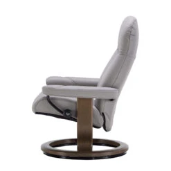 Stressless Large Consul Leather Recliner Chair & Footstool In Batick Platinum Grey With Smoked Oak Classic Base -Housingunits 2ee20158fbd2cfd11ecfb601380b7ca1