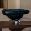 Colbolt Blue Organic Glass Bowl