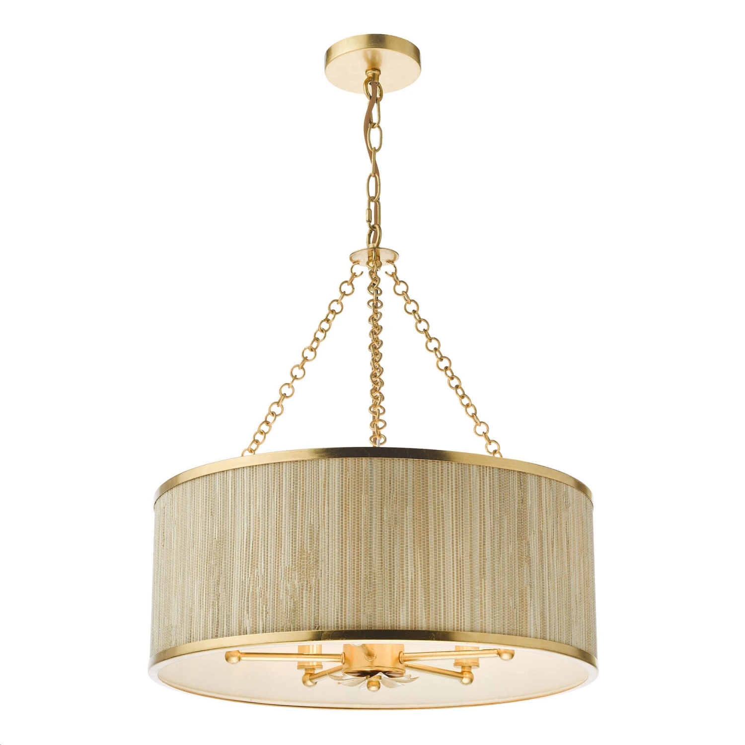 Fenella Gold & Seagrass 5 Light Pendant 3 Fenella Gold & Seagrass 5 Light Pendant - Image 3